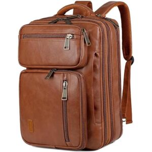 Mochila de cuero para laptop maletín híbrido de 15.6