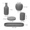 Juego de accesorios de baño 5 piezas completo de resina