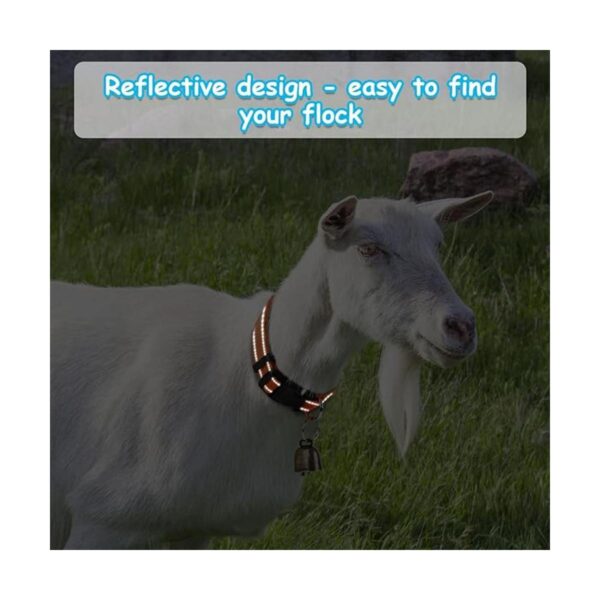 GINDOOR 5 Pack Reflective Goat Collars with Bells Cow