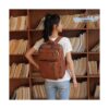 Mochila de cuero para laptop maletín híbrido de 15.6