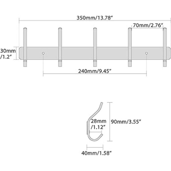 Alise GDX3005GB SUS304 Gancho para toallas de baño