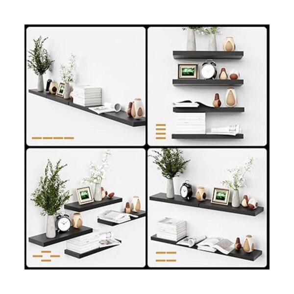 BOSWILLON Estantes flotantes negros para pared 4 juegos_3