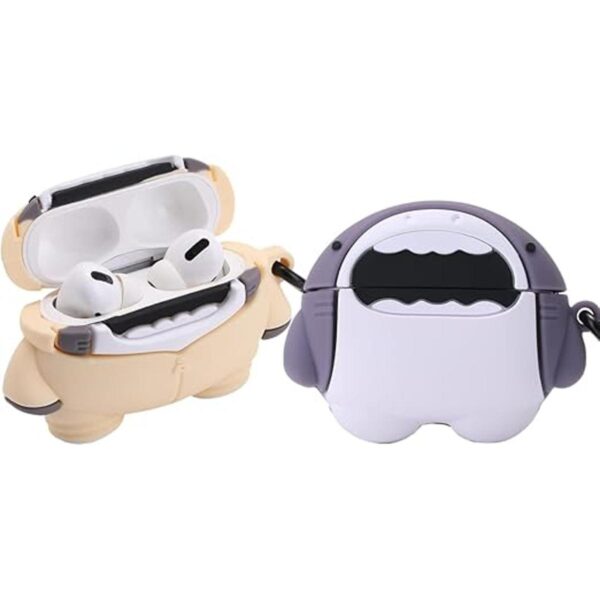 Paquete de 2 bonita funda de tiburón 3D para Airpod Pro_2