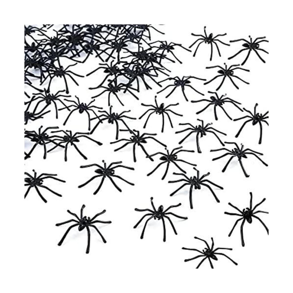 BAINFE 100 piezas de mini arañas de plástico de Halloween