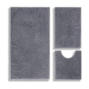 Alfombras de baño de felpilla de lujo 3 piezas extra