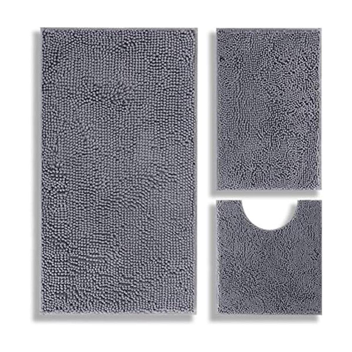 Alfombras de baño de felpilla de lujo 3 piezas extra