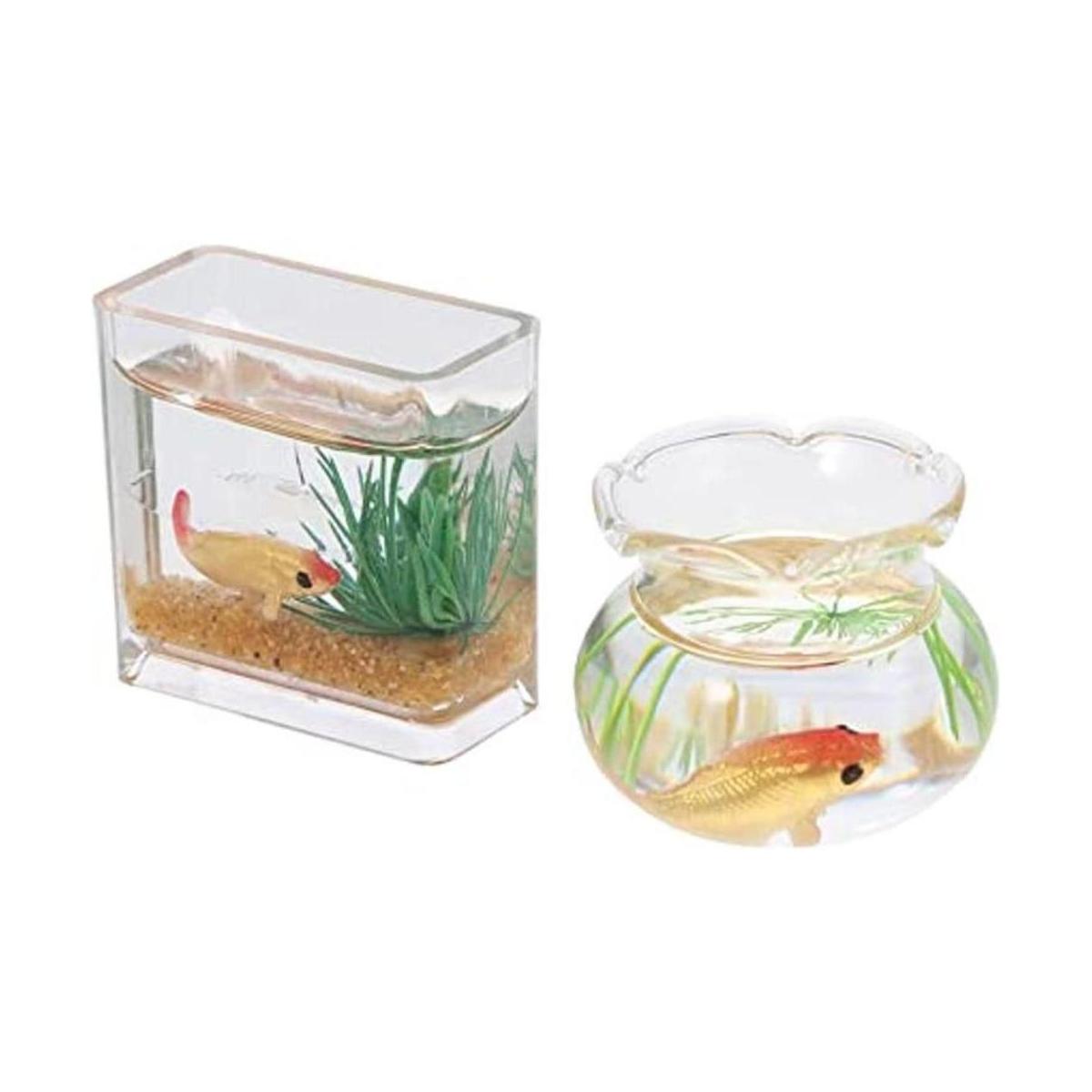 Kisangel 2 piezas de pecera en miniatura para casa de