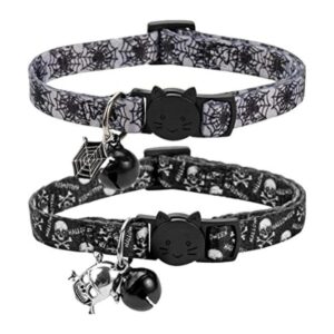 BoomBone Juego de 2 collares de gato de Halloween collar