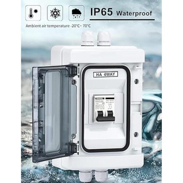 Disyuntor en miniatura DC de 15 amperios con caja IP65