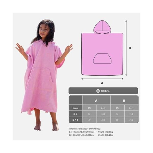 MissShorthair Toalla de playa con capucha para niños_6