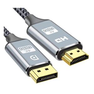 4K DisplayPort to HDMI Cable 10FT Pizucb DP to HDMI Male_1