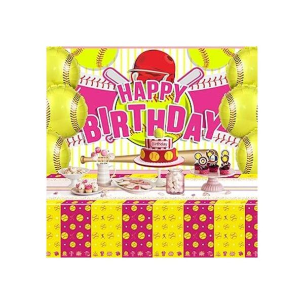 Mantel de sóftbol de 3 piezas para fiesta de cumpleaños