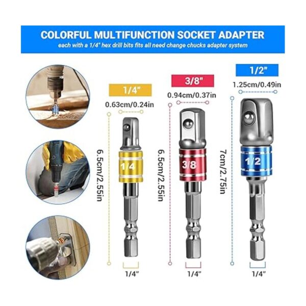 Flexible Drill Bit Extension Set 19pcs Hex Shank