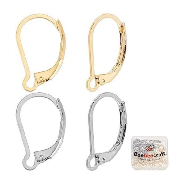 Beebeecraft 100 piezas de alambre de oreja chapado en oro