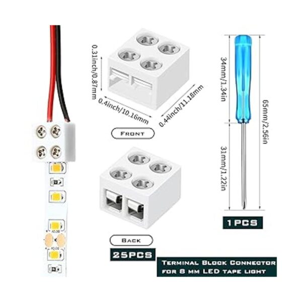 Paquete de 25 conectores de luz LED sin soldadura para_2