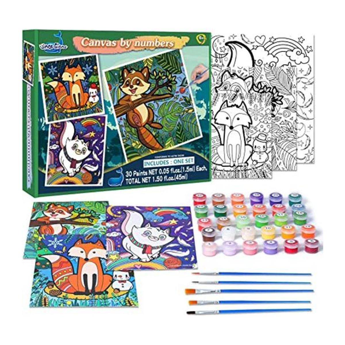 Pintura por números enmarcada paquete de 3 kits de
