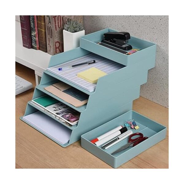 Organizador de papel apilable de 4 niveles organizador de