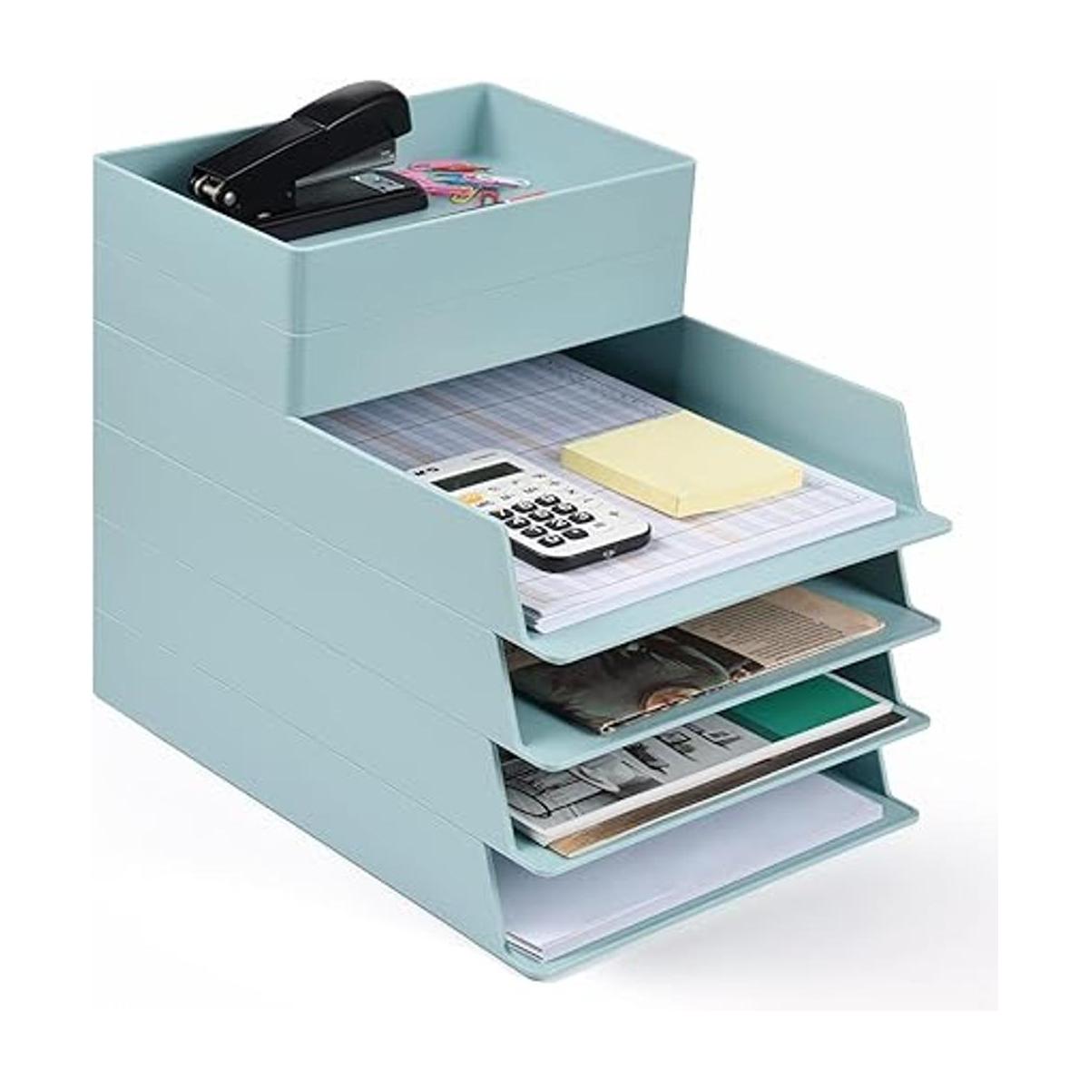 Organizador de papel apilable de 4 niveles organizador de