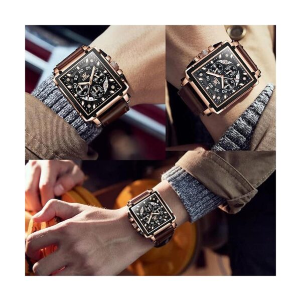 OLEVS Reloj multifunción de cuero para hombre reloj_2