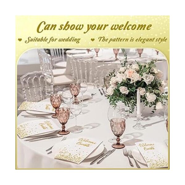 200 servilletas doradas de bienvenida para invitados_2