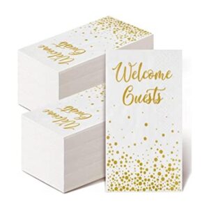 200 servilletas doradas de bienvenida para invitados_1