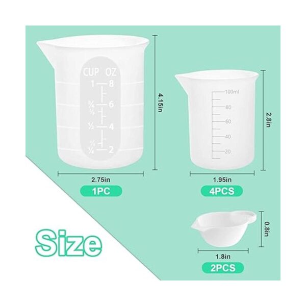 Juego de 7 tazas medidoras de silicona 1 taza de silicona