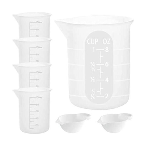 Juego de 7 tazas medidoras de silicona 1 taza de silicona