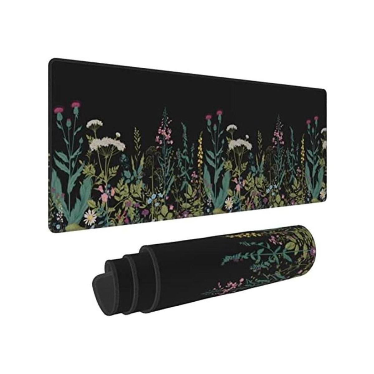 Alfombrilla de mouse grande para juegos con flores de