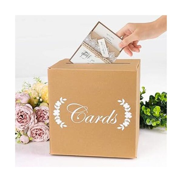 Caja de tarjetas de estraza para recuerdos de boda caja