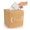 Caja de tarjetas de estraza para recuerdos de boda caja
