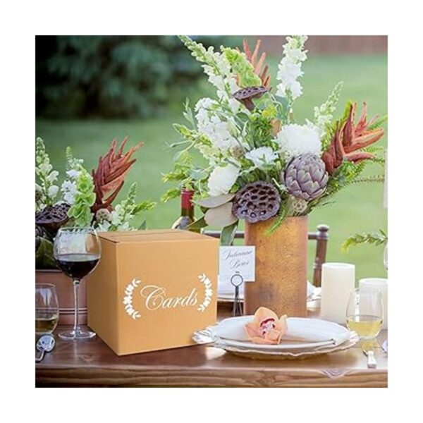 Caja de tarjetas de estraza para recuerdos de boda caja
