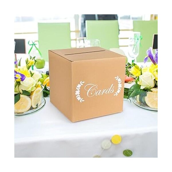 Caja de tarjetas de estraza para recuerdos de boda caja