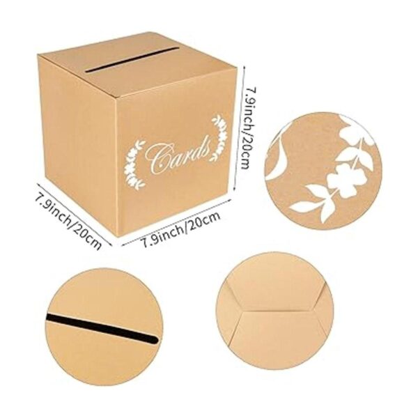 Caja de tarjetas de estraza para recuerdos de boda caja