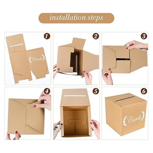 Caja de tarjetas de estraza para recuerdos de boda caja