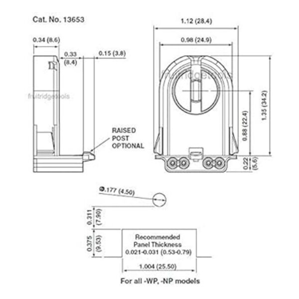 Leviton 13653WP Base media T8T12 BiPin Portalámparas_2
