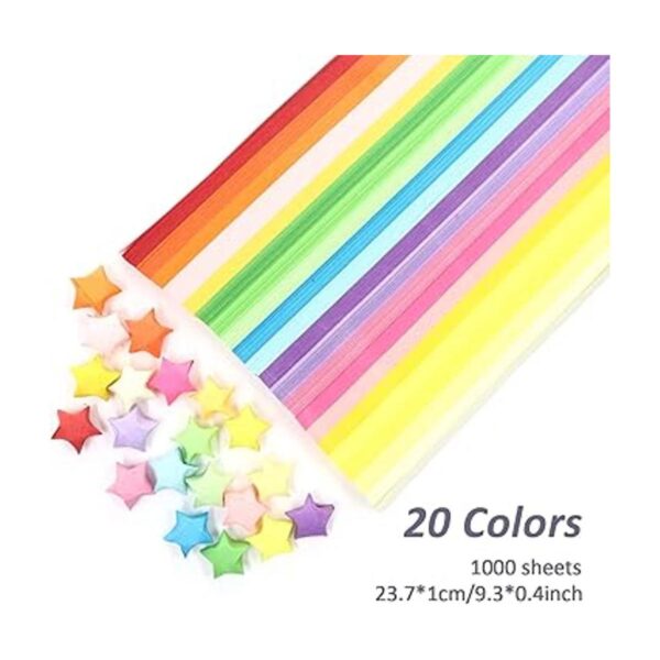 1000 hojas de tiras de papel de estrella de origami doble