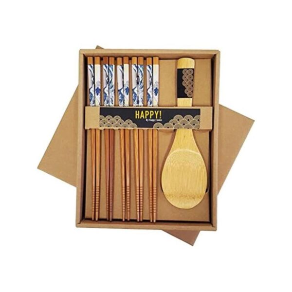Palillos chinos de madera de bambú Set de regalo Arroz_1