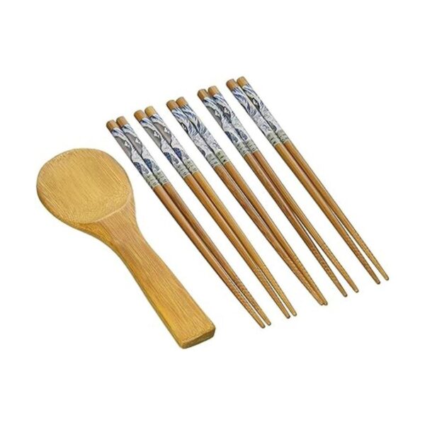 Palillos chinos de madera de bambú Set de regalo Arroz_2