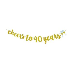 GOER Cheers to 40 years and Champagne Glasses Gold Glitter_1