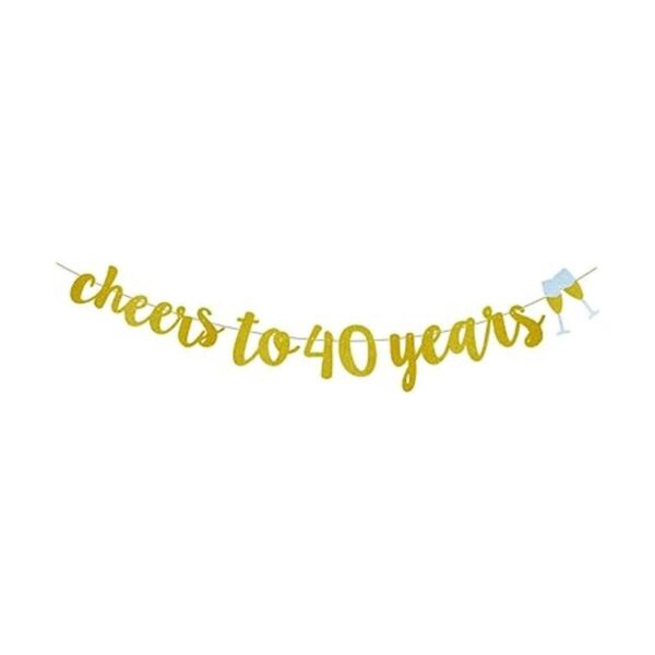 GOER Cheers to 40 years and Champagne Glasses Gold Glitter_1