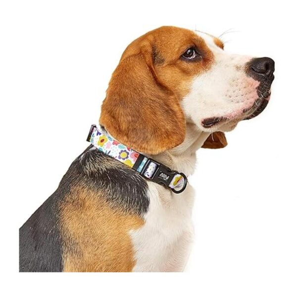 Collar de perro ajustable con flores de verano con hebilla