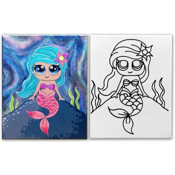 Pintura en lienzo estirado predibujado para niños 8 x 10_1