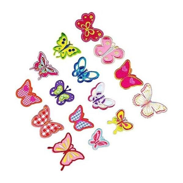 GAWU 15 calcomanías de tela bordadas de mariposa parches