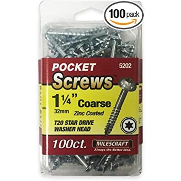 Milescraft 5202 100 tornillos de agujero de bolsillo Torx_1