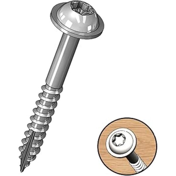 Milescraft 5202 100 tornillos de agujero de bolsillo Torx_2