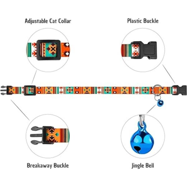 Collar de gato Breakaway 2 piezas con patrón ajustable
