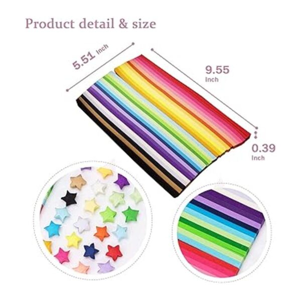 Qunrwe Tiras de papel de estrella Origami 2700 hojas de_2