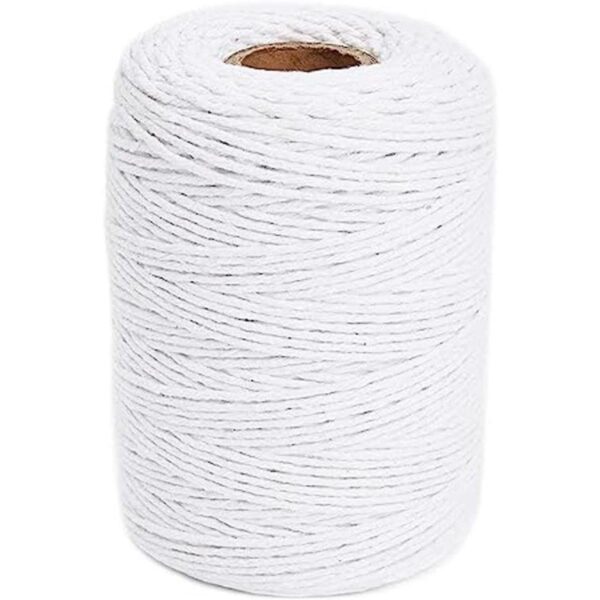 Cuerda de algodón blanco de 0.079 in para manualidades
