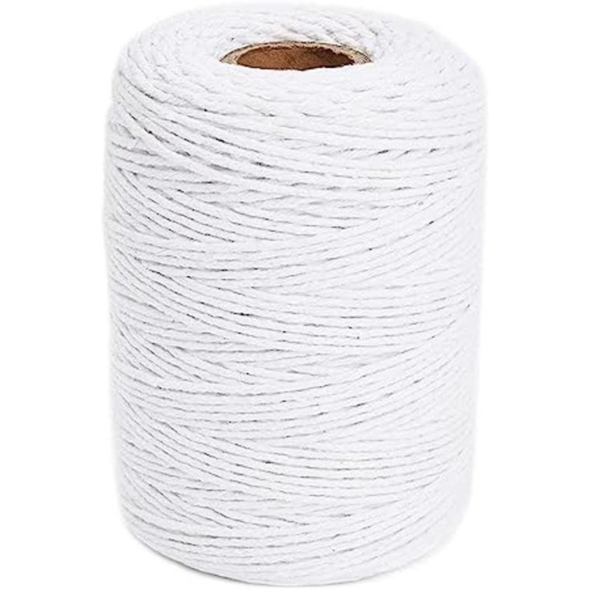 Cuerda de algodón blanco de 0.079 in para manualidades