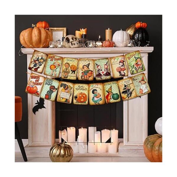 Decoración navideña de Halloween pancarta colgante de_4